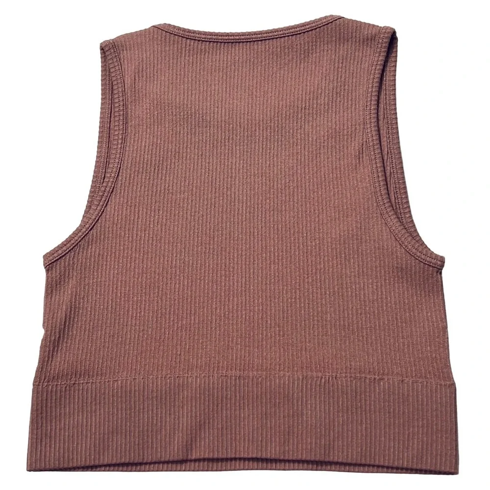 SKIMS Stretch Rib High‎ Neck Bralette NEW Rose Clay XXS/XS - Picture 3 of 11